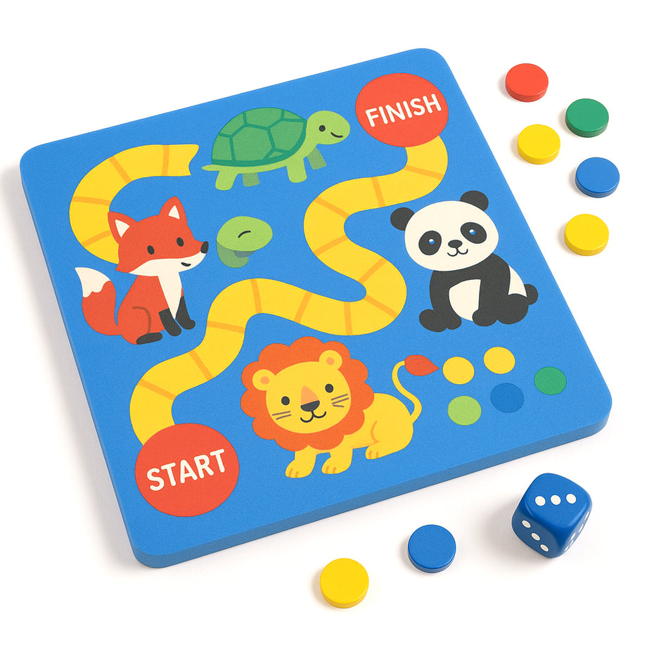 Colorful Family Board Game With Animal Designs