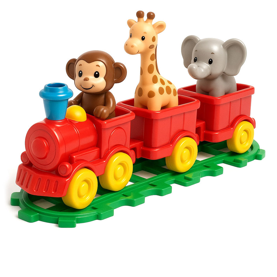 Educational Wooden Train Play Set With Storage Box
