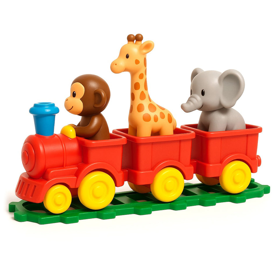 Educational Wooden Train Play Set With Storage Box