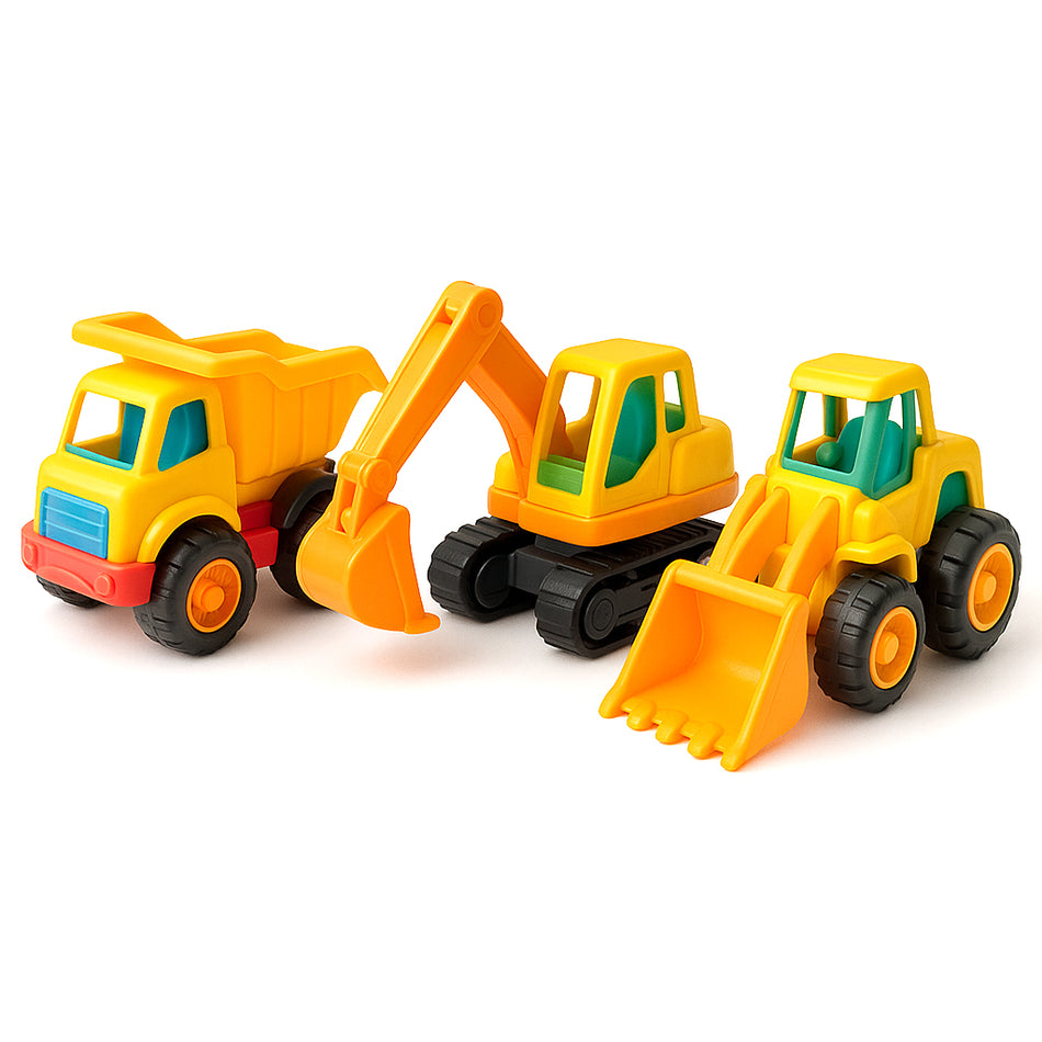 Fun Toy Construction Truck Set With Storage Box