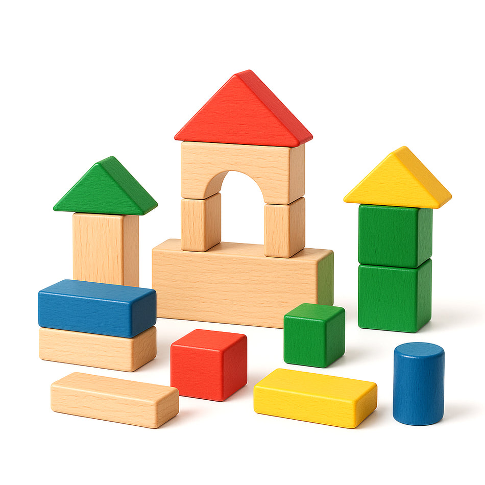 Deluxe Wooden Toy Block Set For Early Learners