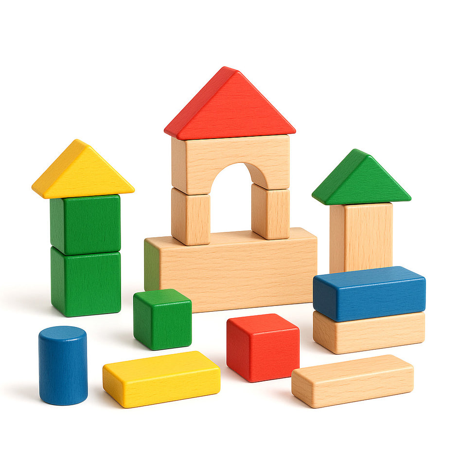 Deluxe Wooden Toy Block Set For Early Learners
